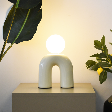 Lampka biurkowa ceramiczna vanilla POP U LX24802