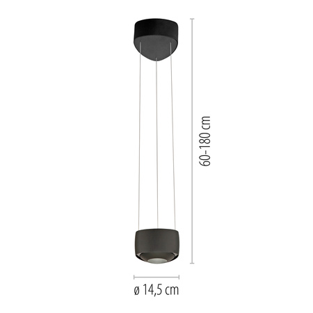 Lampa wisząca czarna LED Q-STRETTO Paul Neuhaus 2657-18