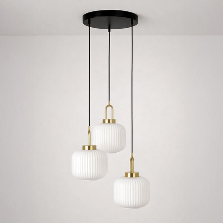 Lampa wisząca z ryflowanymi kloszami DIOP Kaja Lighting K-5892