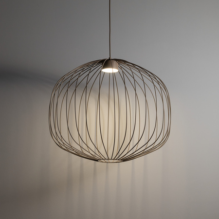 Beżowa lampa wisząca o średnicy 58cm z drutu SPHERA M SABIA 1XGX53 Tk Lighting 11306