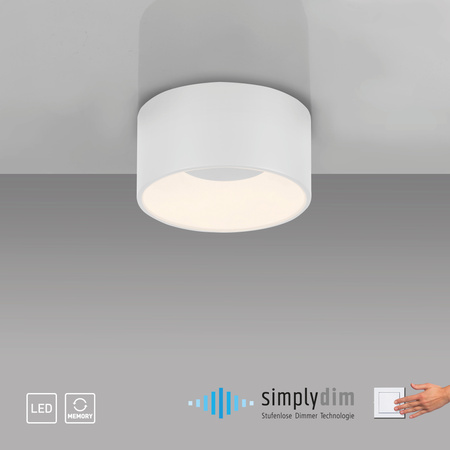 Okrągła biała oprawa natynkowa o średnicy 16cm TANIKA LED z funkcją SimplyDim Just Light 14325-16