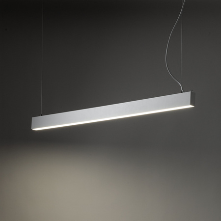 Biała podłużna lampa wisząca liniowa 120cm wybór barwy światła LUXE WHITE CCT Tk Lighting 18174