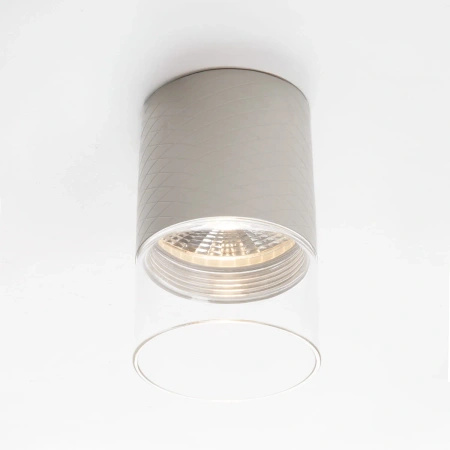 Szara tuba sufitowa natynkowa metal + szkło LED 3000K Maxlight C0274 Fusion