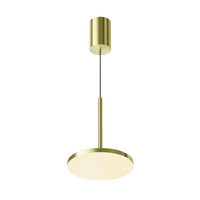 Lampa wisząca okrągła płaska w kolorze mosiężnym LED 3000K Plato P076PL-L12W3K-BS Maytoni