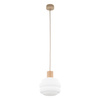 Lampa wisząca szklany klosz 20cm z dodatkiem drewna MELIA 1xE27 Tk Lighting 11090