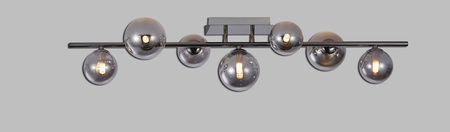 Lampa sufitowa z siedmioma kulistymi kloszami w kolorze czarnego chromu Sevilla Aviano Lighting 9214-0710