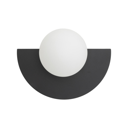 Czarna lampa ścienna półokrągła z kulistym kloszem 1xG9 SATURN S Nowodvorski 12596