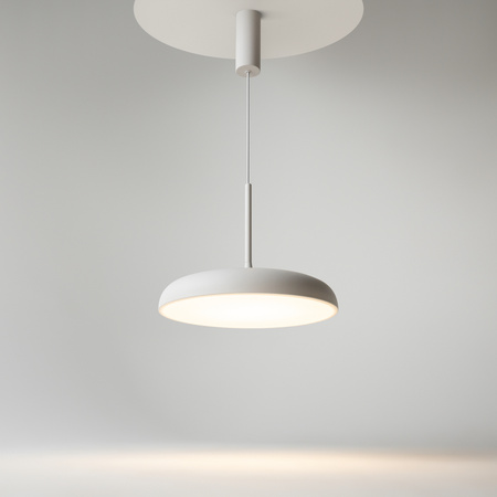 Biała płaska lampa wisząca o średnicy 40cm LED 3000K Gerhard MOD189PL-L18W3K1 Maytoni