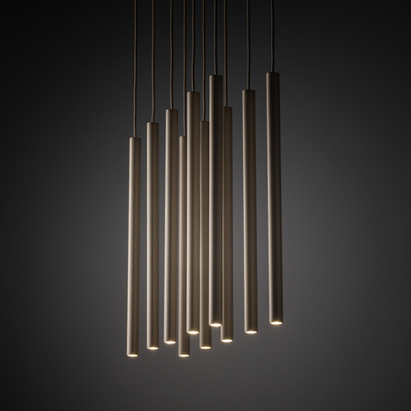 Lampa wisząća 10 cienkich tub ryflowanych FERRO SABIA CHAMPAGNE 10XG9 LISTWA Tk Lighting 11491