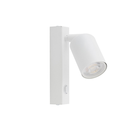 Kierunkowy kinkiet w kolorze białym z wbudowanym przełącznikiem NEX WHITE 1XGU10 Tk Lighting 11365