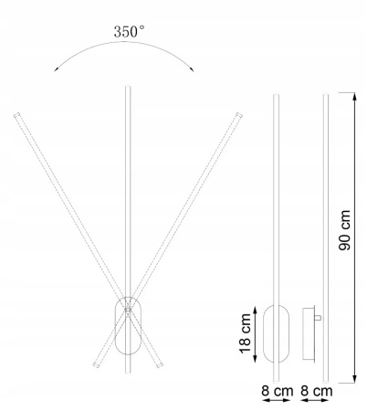 Nowoczesny złoty kinkiet IKO 90cm LED podświetlający ścianę