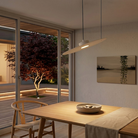Lampa wisząca geometryczny metalowy cienki dysk w kolorze taupe z regulacją kąta zawieszenia PIATTO 1xGX53 fi 450mm Milagro MLP2914