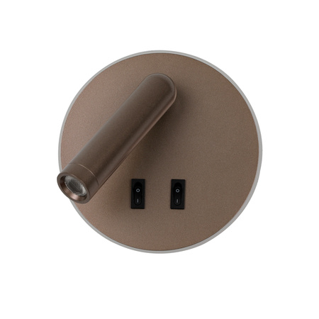 Kinkiet Furla kawowy LED 3000K z dodatkowym podświetleniem Italux WL-53742-1-CF