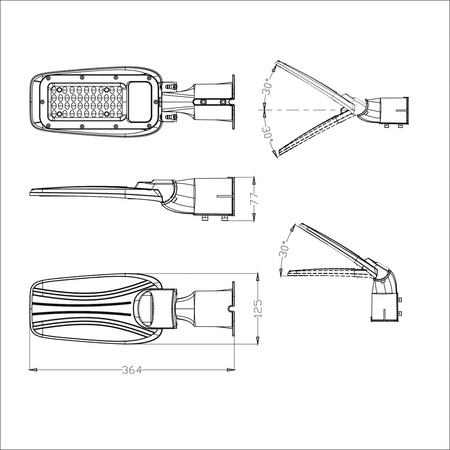 Ogrodowa lampa ścienna, naświetlacz LED 4000K 2700lm Marlo Italux FD-73452-30W