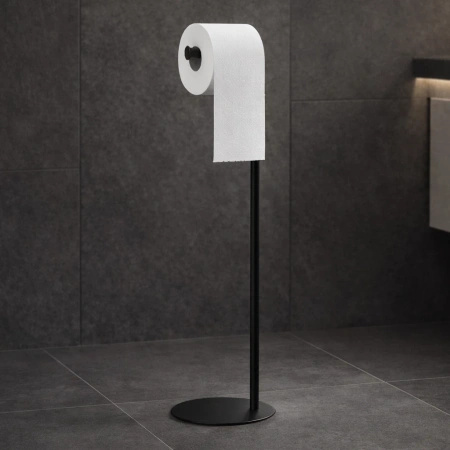 Prosty, czarny stojak na papier KS-47 PAPER STAND z serii KAJA HOME