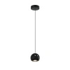 Lampa wisząca kula ze szkła akrylowego Aurenia 1xLED czarna PL0122-CB Yaskr
