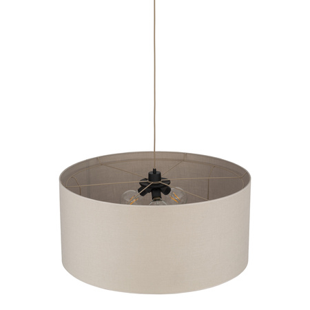 Lampa wisząca duży abażur z lnu o średnicy 77cm LARGO LINEN 3XE27 Tk Lighting 11485