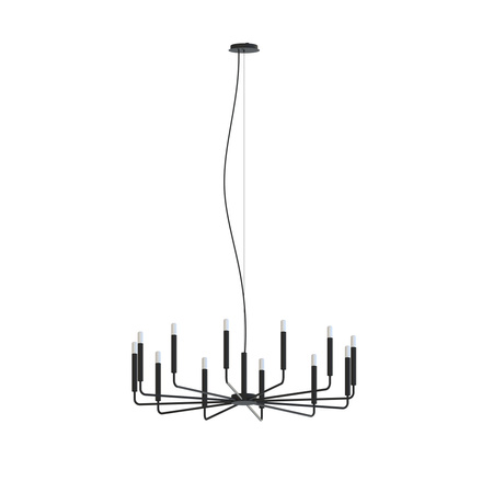 Czarny żyrandol loftowy minimalistyczny – lampa wisząca świecznikowa 12xE14 ORTO B Nowodvorski 11464