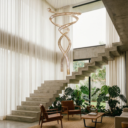 Bardzo duża lampa wisząca spirala kryształowa SPARK SPIRAL XXL CCT SWITCH DIMM GO AZZARDO AZ6898