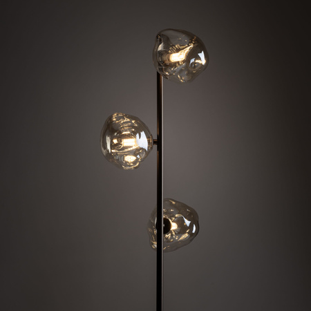 Brązowa lampa podłogowa z trzema koniakowymi szklanymi kloszami 3xG9 LAVA BROWN Tk Lighting 16150