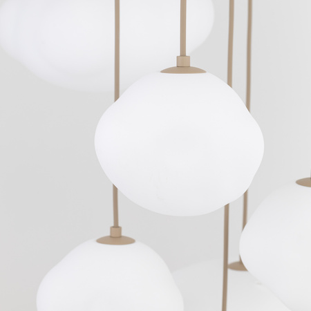 Lampa wisząca siedem nieregularnych wiszących kloszy na okrągłej podstawie w kolorze sabia NEBIA SABIA 7xG9 Tk Lighting 10756