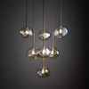 Lampa wisząca w kolorze sabia z koniakowymi kloszami do salonu LAVA SABIA 7xG9 Tk Lighting 11329