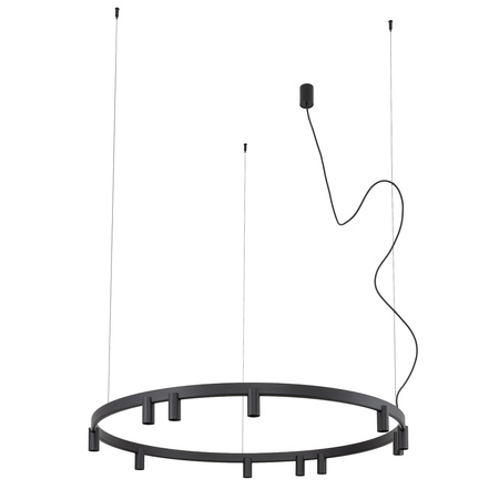 Lampa wisząca okrąg o średnicy 116cm w kolorze czarnym 17xGU10 R35 i LED zintegrowany FOURTY  ROUND LED Nowodvorski 12288