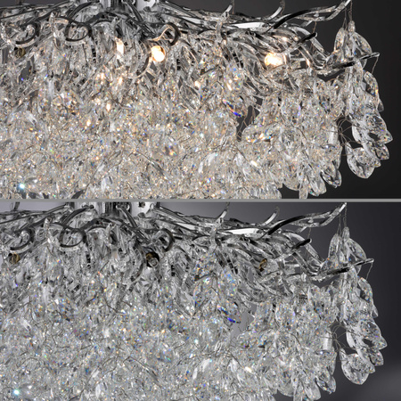 Lampa sufitowa chromowane z kryształkami do salonu o średnicy 80cm 13xG9 RICICLE Paul Neuhaus  6054-17