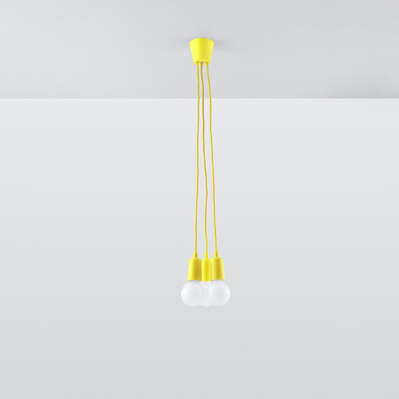 Lampa wisząca DIEGO 3 żółta Sollux SL.0579