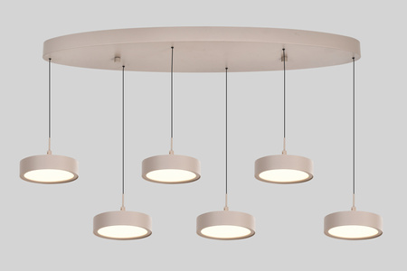 Lampa wisząca szóstka owalna Valensole kaszmirowa Aviano Lighting 7062-613