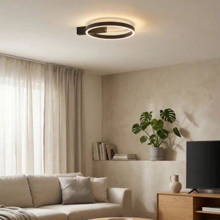 Lampa sufitowa okrąg świecący góra i doł ARTE TOP 25W+25W CCT BK AZZARDO AZ7011