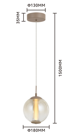 Lampa wisząca jedynka Orleans kaszmirowa Aviano Lighting 6041-113