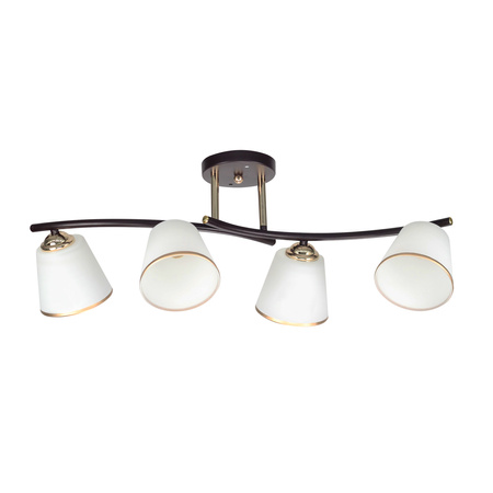 GRECO LAMPA SUFITOWA CZARNY+ZŁOTY 4X40 E27 KLOSZ BIAŁY Candellux 34-22646