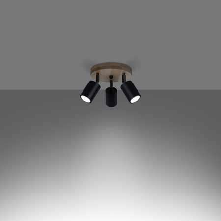 Plafon VERDO 3P czarny Sollux SL.1292