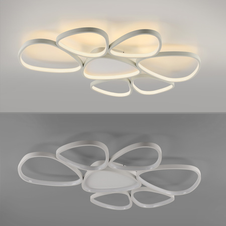 Plafon LED biały z nieregularnymi pierścieniami PEBBLES LED 3000K Just Light 14046-16