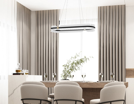 Lampa wisząca SOPLA czarna LED Italux PND-63728-56W-3K-BK-GD