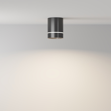 Czarna tuba o wysokości 10cm z paskiem świecącym LED 4000K Orlo C085CL-9W4K-B Maytoni