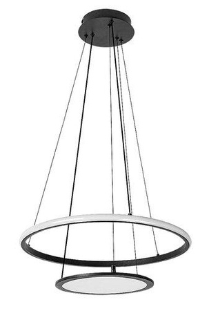 Lampa wisząca dwa czarne okręgi LED z pilotem zdalnego sterowania Jasero Rabalux 72040