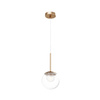 Złota lampa wisząca z przeźroczystym szklanym kulistym kloszem 15cm 1xG9 Basic form MOD521PL-01G1 Maytoni