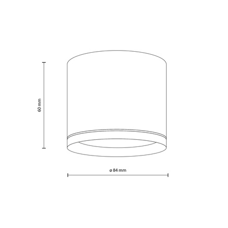 Oprawa sufitowa czarna tuba na żarówke GX53 VIVO BLACK Tk Lighting 10594