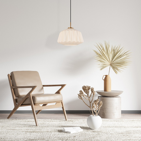 Lampa wisząca szklana o średnicy 30cm 1xE27 Antita Italux PND-3644-1-BRO-W
