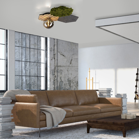 Lampa sufitowa z naturalnym mchem i drewnem 1xG9 GREEN HEX Just Light 15199-70