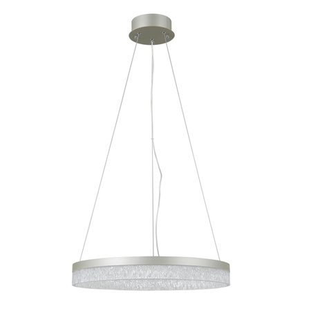 Lampa wisząca srebrny okrąg 50cm z wyborem barwy światła LED Pantal Italux PND-34533-M-SILV