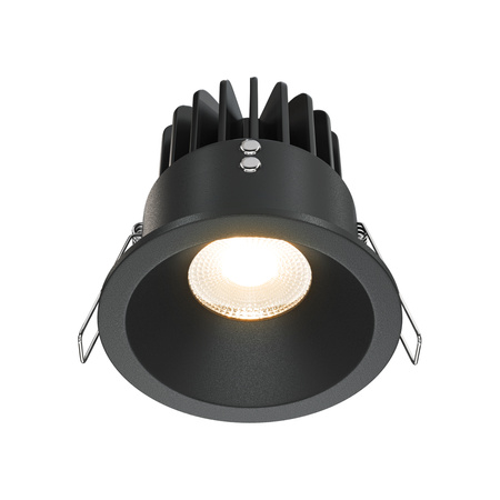 Okragłe czarne oczko LED IP65 do wbudowania Zoom DL034-L12W3K-D-B Maytoni