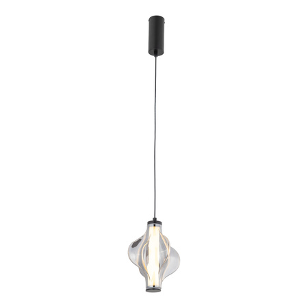 Lampa wisząca z ciekawym dymionym kloszem LED 3000K ELVA BLACK 8W Tk Lighting 18213