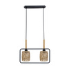 CROWN LAMPA WISZĄCA CZARNY 2X40W E27 ABAŻUR BEŻOWY Candellux 32-26774