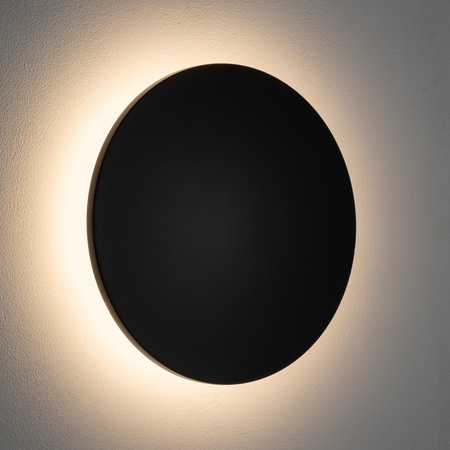 Płaski czarny okrągły kinkiet o średnicy 24cm 3000K IP54 ARIA LED L Nowodvorski 11568