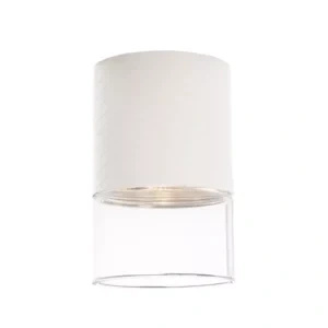 Biała tuba sufitowa natynkowa metal + szkło LED 3000K Maxlight C0276 Fusion