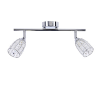 Shiba lampa sufitowa listwa chromowy 2x15w g9 klosz bezbarwny Candellux 92-13392