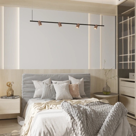 Lampa wisząca podłużna 160cm Slide Long LED 3000K szczotkowany mosiądz PL0124-BS Yaskr
